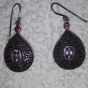 Silver Tear Drop French hook earring